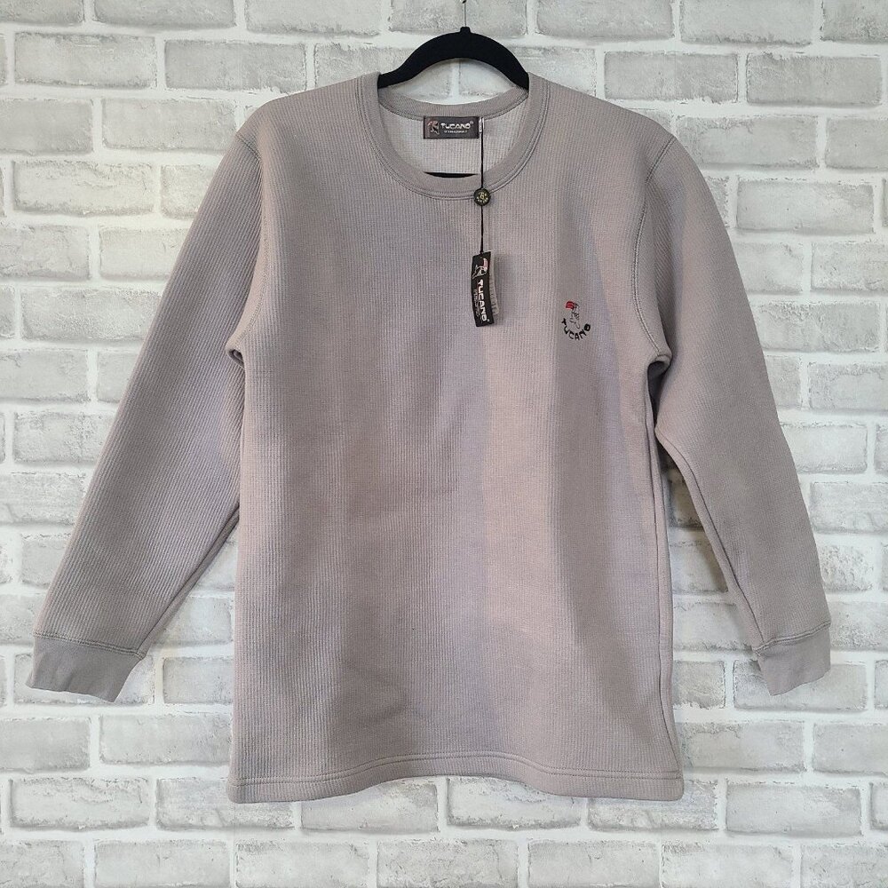 Tucano Italy Gray Waffle Weave Sweatshirt Youth XXXL NEW